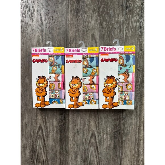 Girls briefs size 8 Garfield set of 3 - 21 pairs total - Picture 1 of 1